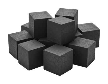 Stacked black cubes arrangement studio product photography minimalist close-up geometry png