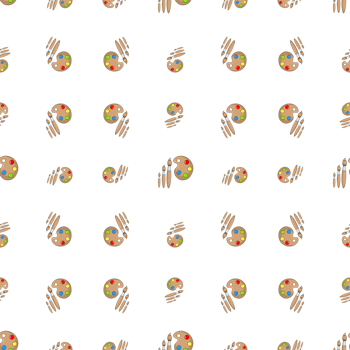 Painting palette and brush patterns png