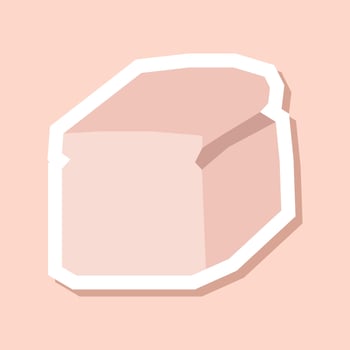 Simple and Minimalist Loaf of Bread Sticker with Flat Soft Color Palette in Cutout Style vector