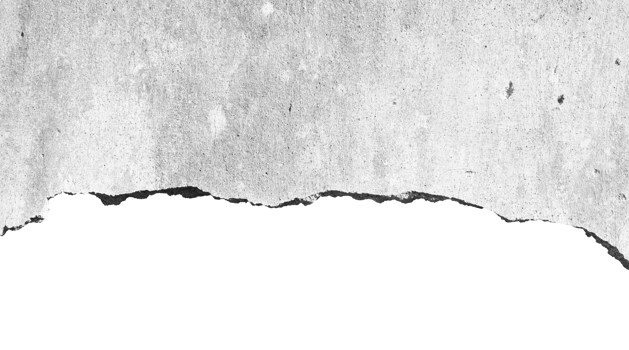 broken concrete wall texture for border isolated png