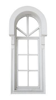 white window frame arch isolated png