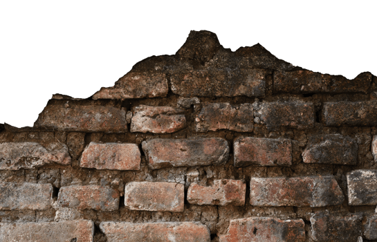 old brick wall border isolated element png