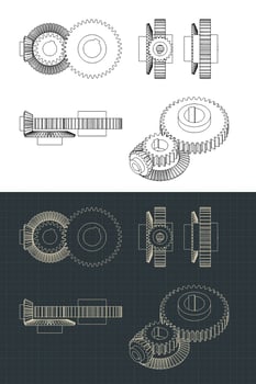 Gears drawings illustrations vector