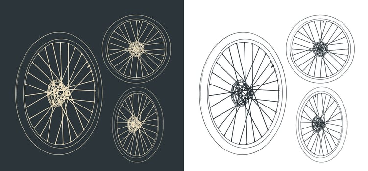 Road bike wheel vector
