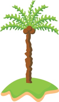 Tropical Palm Tree with Cute Cartoon Design vector