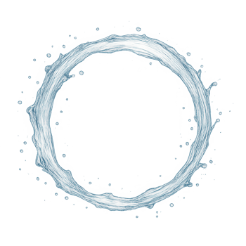 Dynamic water ring splash isolated on transparent background png