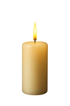 Burning candle isolated on transparent background png