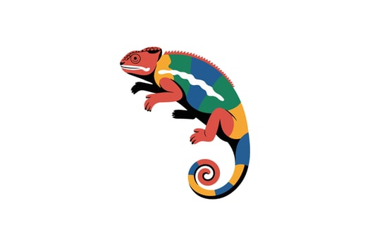 Stylized Chameleon with Curled Tail vector