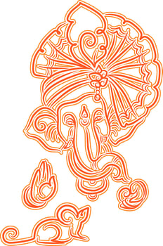 Hindu god lord ganesh artistic illustration vector