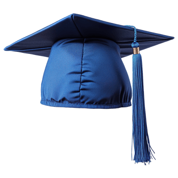 Blue Graduation Cap with Tassel Representing Academic Achievement and Ceremony Isolated on Transparent Background png