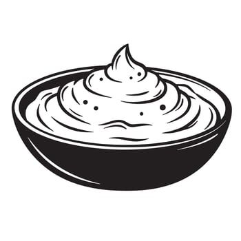 Creamy swirl in a bowl vintage Art food dessert vector