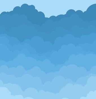 A background with blue clouds. vector