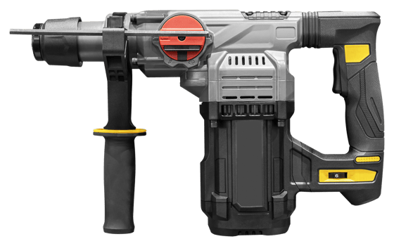 Yellow cordless electric drill. png