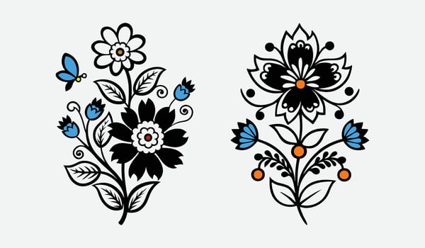Elaborate ukrainian petrykivka floral banner design for advertisements vector