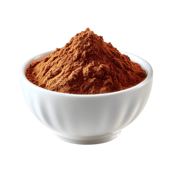 Ground cinnamon in a white bowl png