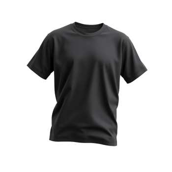 A black t - shirt on a transparent background png