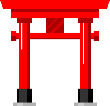 Red torii gate shrine japaness png