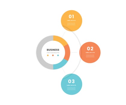 3 circle section business infograph illustration vector