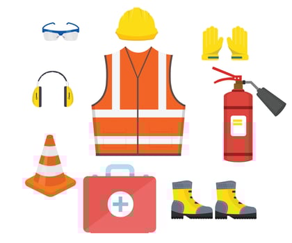 Construction safety gear essentials vector