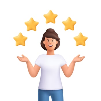 Person juggling five stars vector