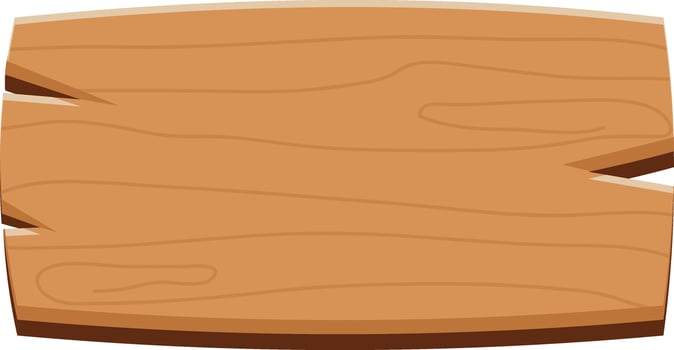 Wooden Sign Board on White Background. vector