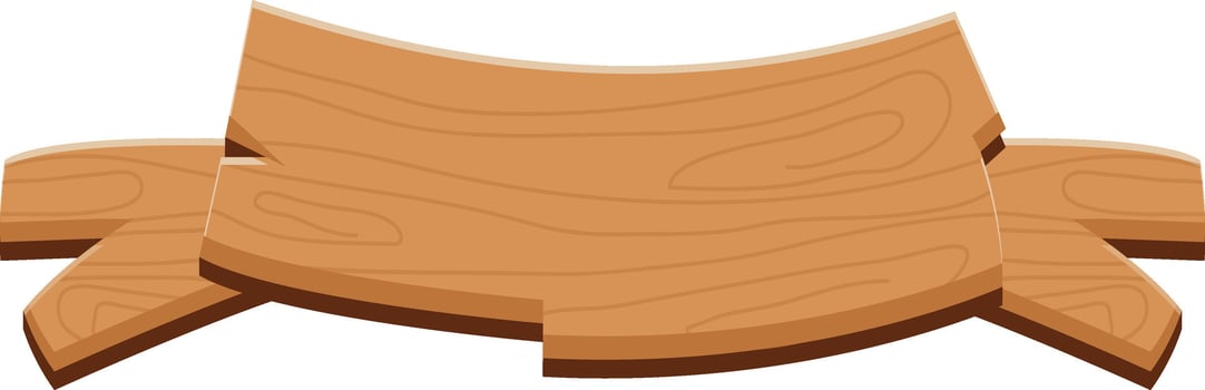 Wooden Sign Board in Cartoon Design. vector