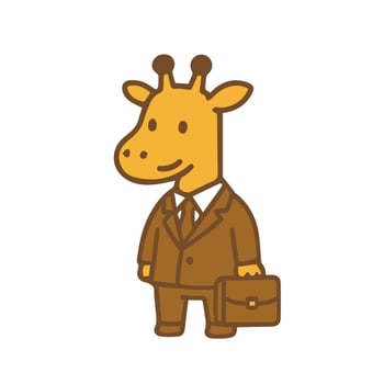 Giraffe in Business Suit with Briefcase vector