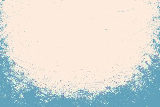 Grunge urban blue background. Distress weathered rough overlay texture with scratch lines. Grunge frame design with white paint spots. vector