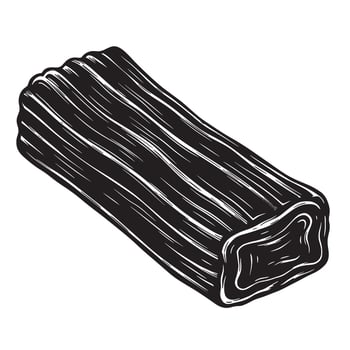 Black licorice stick vintage art candy white vector