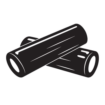 Black cylindrical objects crossed graphic vector