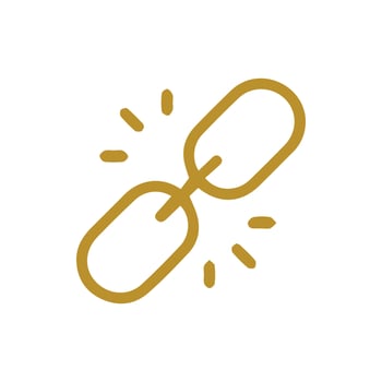 Vibrant Golden Broken Chain Symbolizing Digital Disconnection or Failure vector