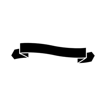 ribbon banner decoration isolated icon illustration graphic design black and white. Banner web sign or symbol. vector
