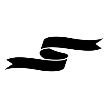 ribbon banner decoration isolated icon illustration graphic design black and white. Banner web symbol. vector