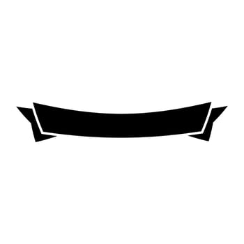 ribbon banner decoration isolated icon illustration graphic design black and white. Banner web sign. vector