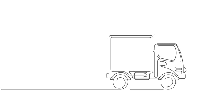 Truck .One line drawing.Delivery concept. vector