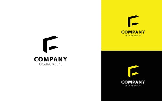 Letter C 3D logo design for your brand with isometric top-right view vector