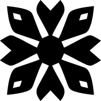 Black Abstract Flower Shape - Geometric Petal Design vector