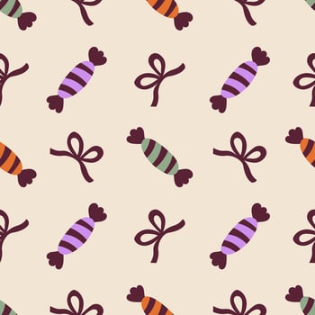 Halloween Candy Seamless Pattern vector