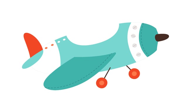 Cute cartoon airplane flat icon Transport for movement Flat Illustration vector