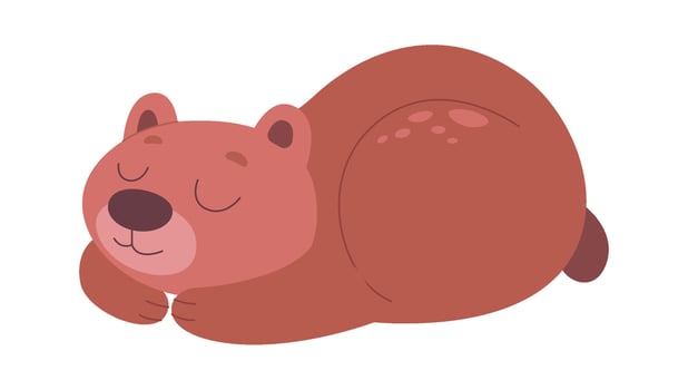 Funny cartoon mother bear flat icon Cute animal vector