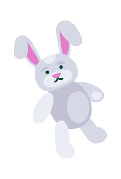 Toy rabbit flat icon Grabber machine Entertainment for children Illustration vector