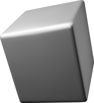 Shiny 3D Metallic Geometric Cube Render png