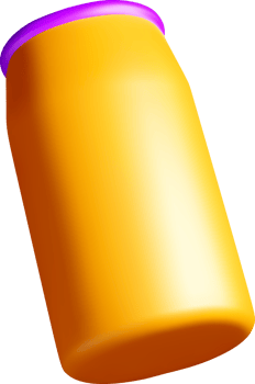 Vibrant 3D Jar with Colorful Lid Design png