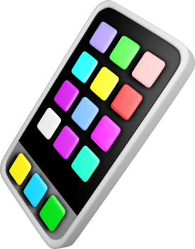 Colorful 3D Interactive Touchscreen Device png
