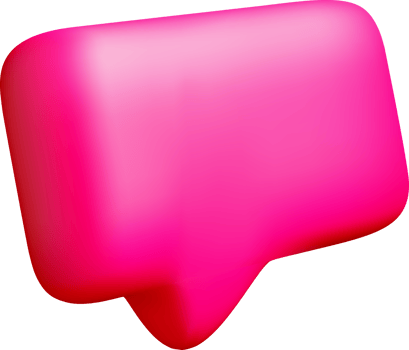 Vibrant 3D Speech Bubble in Bright Pink Color png