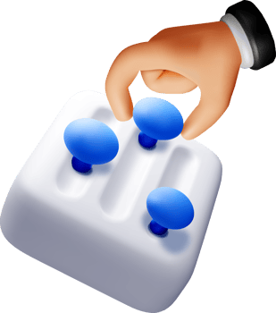 3D Interactive Button Control with a Hand png