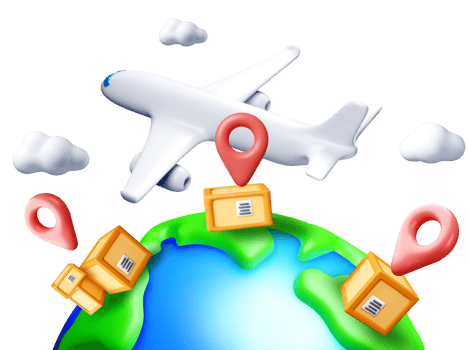 3D Airplane Delivery Around the Globe png