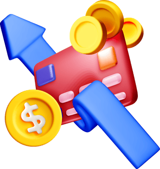 Colorful 3D Financial Growth Elements png