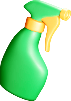 Colorful 3D Cleaning Spray Bottle Design png