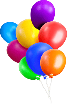 Colorful 3D Balloons for Celebrations png